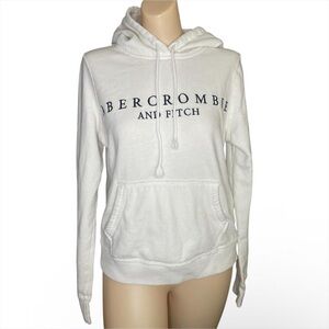 Abercrombie & Fitch White Pullover Hoodie